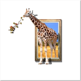 3D giraffe Posters and Art